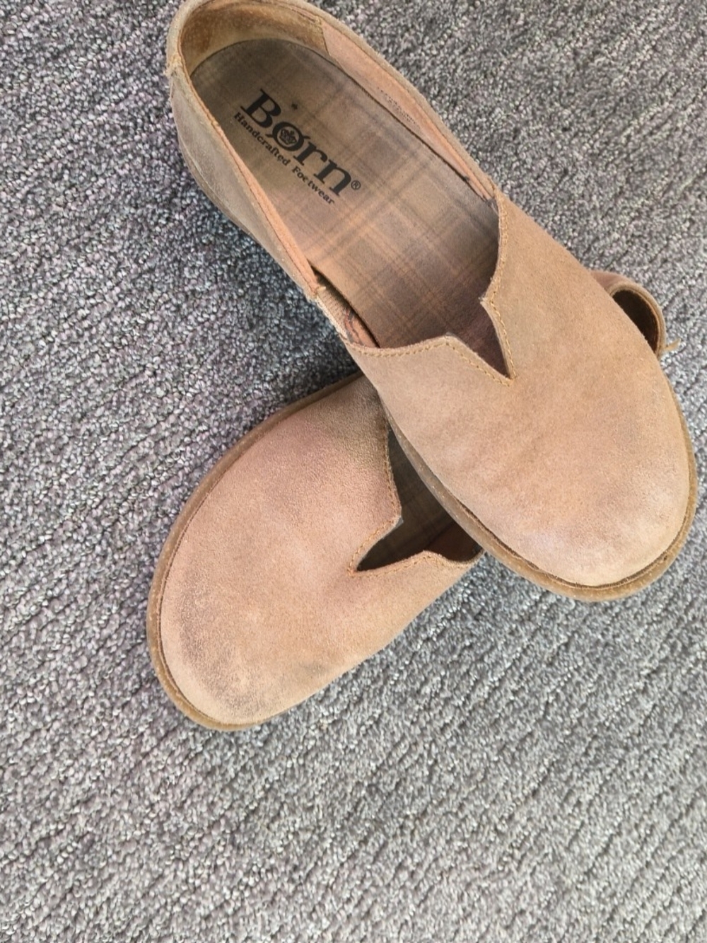Born Women's Tan Suede Slip-On Loafers